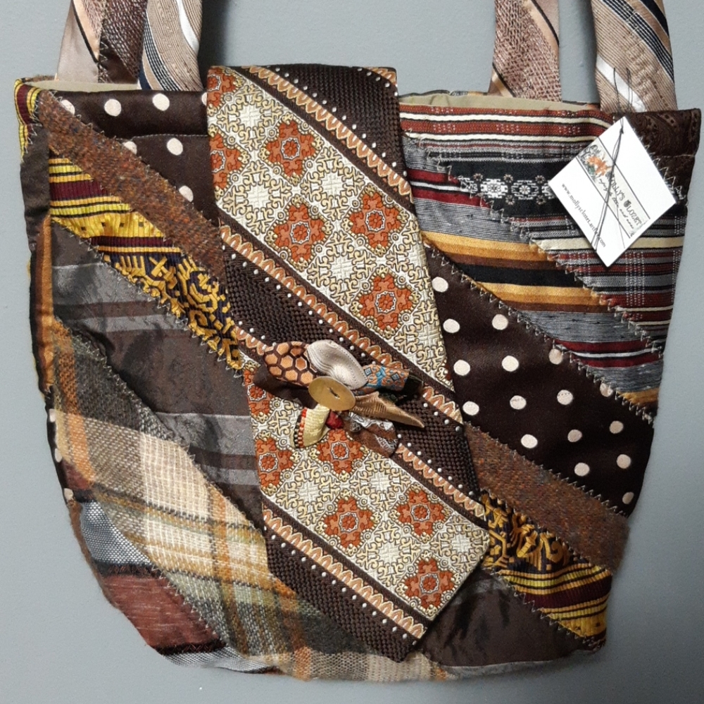 Handcrafted vintage look tie purse!